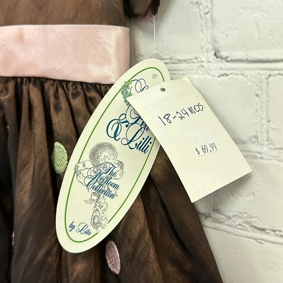 Sweet Pea & Lilli heirloom Collection brown and pink Dress NWT 18-24M - Picture 2 of 3